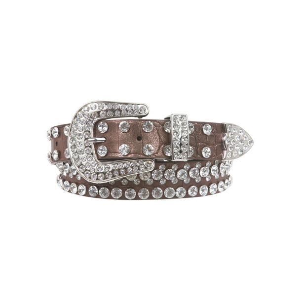 Kids 1 1//16 27 mm Western Cowgirl Rhinestone Studded Skinny Belt